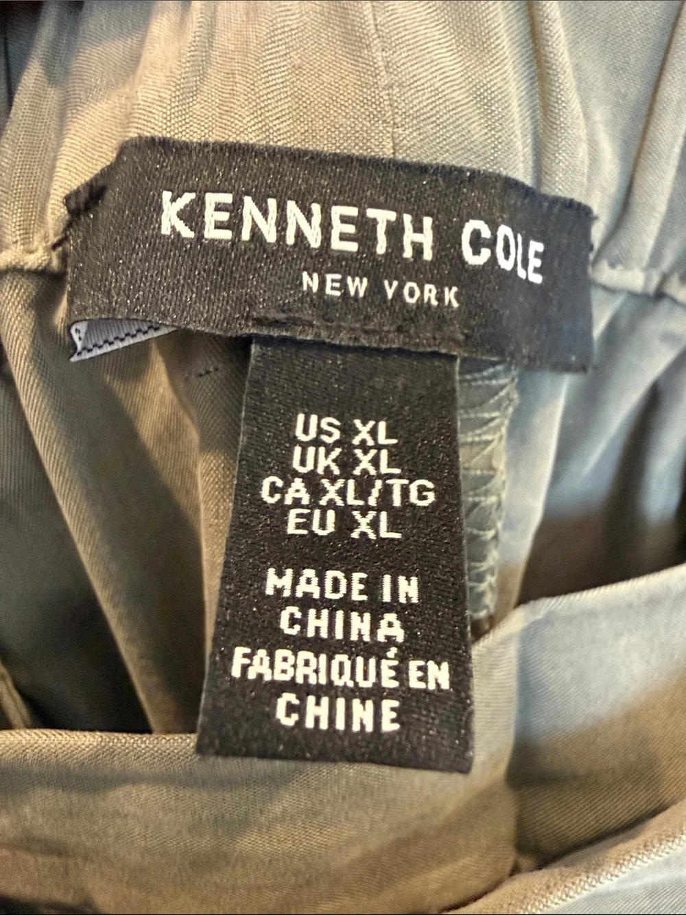 Kenneth Cole Olive Tie-Waist Tapered Chinos